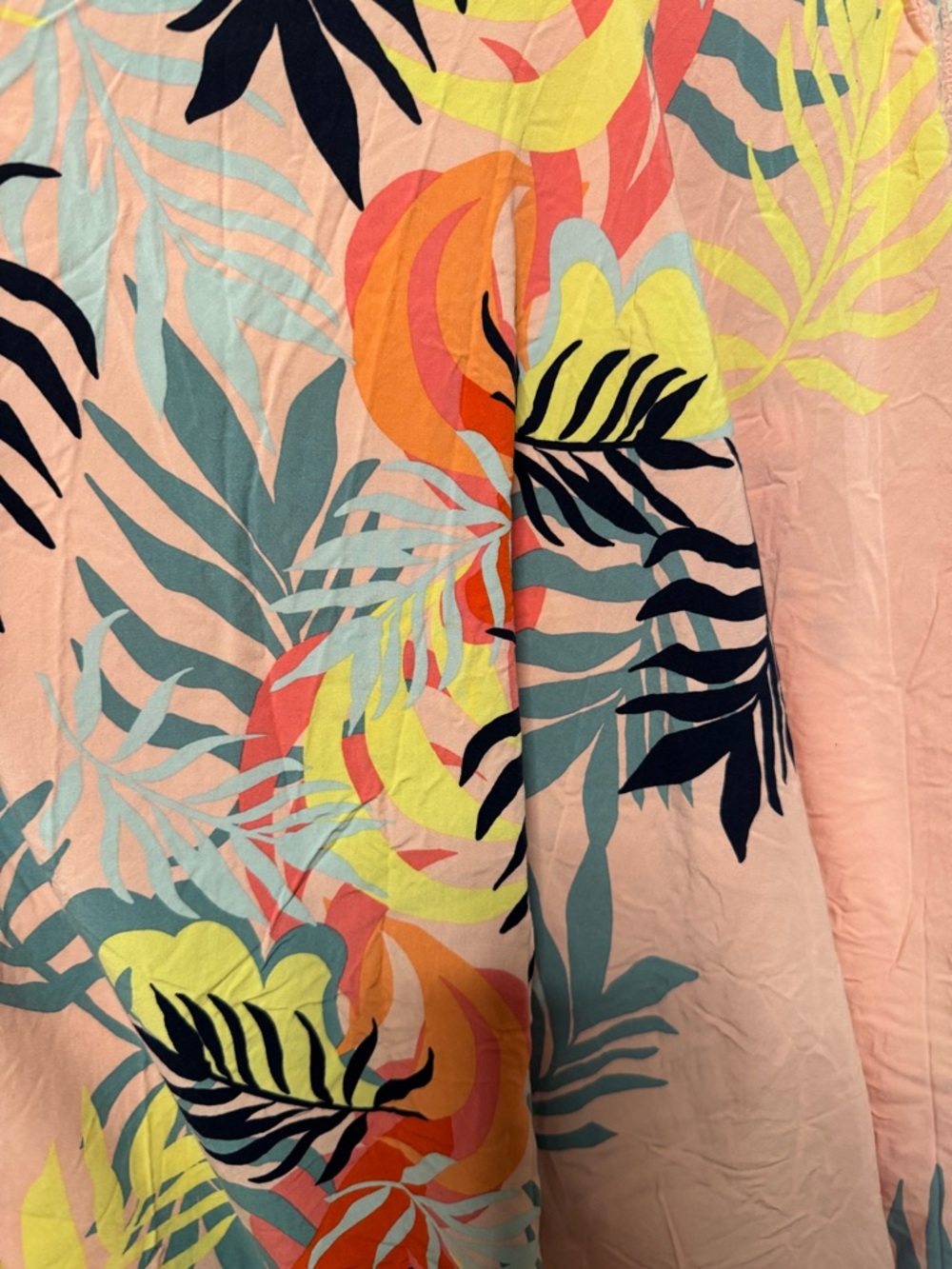 Pink Tropical Print Spaghetti Strap Swim Cover Dress - Picture 5 of 7